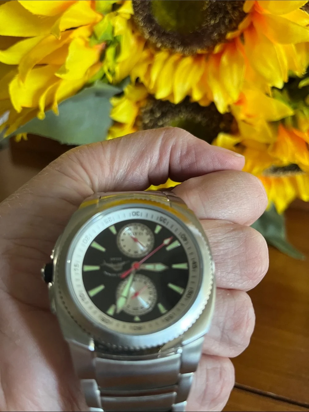 Tommy Bahama Silver Stainless Steel Men's Watch with Black Dial